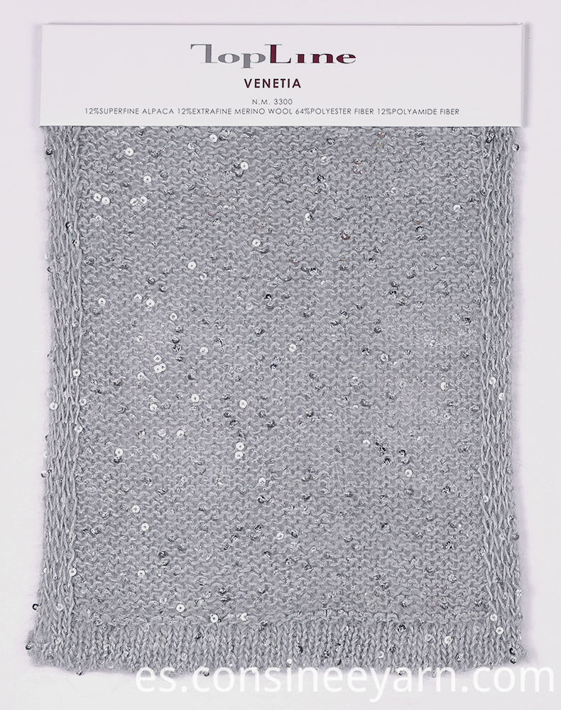 Hilo de alpaca con lentejuelas. alpaca yarn with sequins